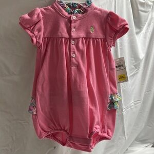 NWT Ralph Lauren Baby Girl Onesie Pink Size 9 months